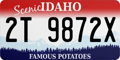 ID license plate 2T9872X