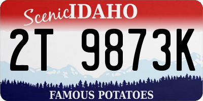 ID license plate 2T9873K