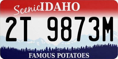 ID license plate 2T9873M