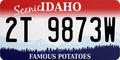 ID license plate 2T9873W