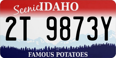 ID license plate 2T9873Y