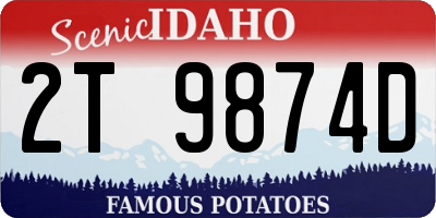 ID license plate 2T9874D