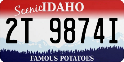 ID license plate 2T9874I