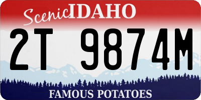 ID license plate 2T9874M