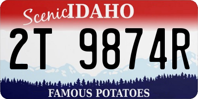 ID license plate 2T9874R