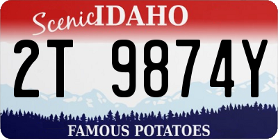 ID license plate 2T9874Y