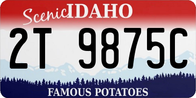 ID license plate 2T9875C