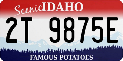 ID license plate 2T9875E