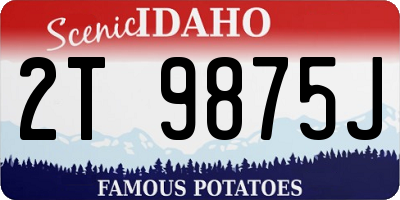 ID license plate 2T9875J