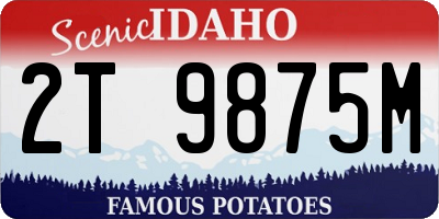 ID license plate 2T9875M