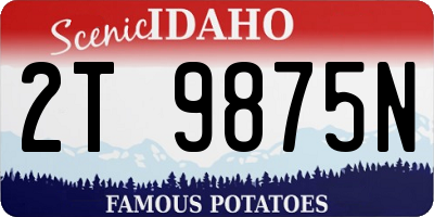 ID license plate 2T9875N