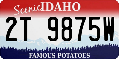 ID license plate 2T9875W