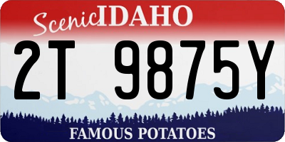 ID license plate 2T9875Y