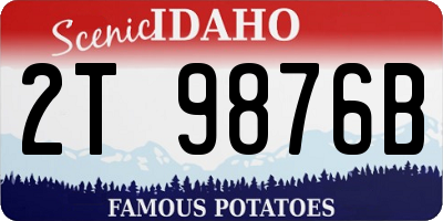 ID license plate 2T9876B