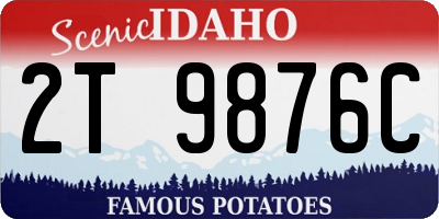 ID license plate 2T9876C