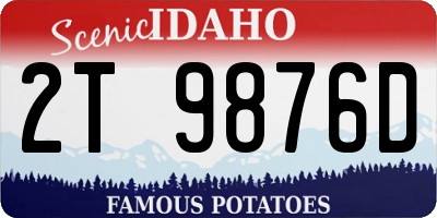 ID license plate 2T9876D