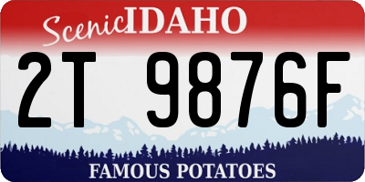 ID license plate 2T9876F
