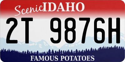 ID license plate 2T9876H