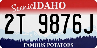 ID license plate 2T9876J