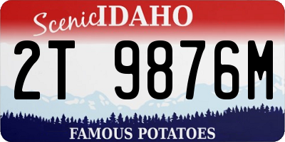 ID license plate 2T9876M