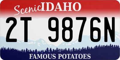 ID license plate 2T9876N