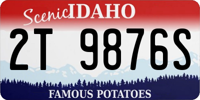 ID license plate 2T9876S