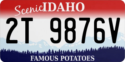 ID license plate 2T9876V