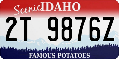 ID license plate 2T9876Z