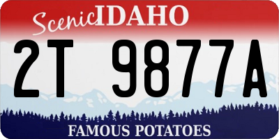 ID license plate 2T9877A