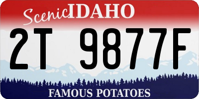 ID license plate 2T9877F