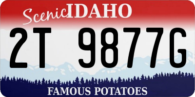 ID license plate 2T9877G