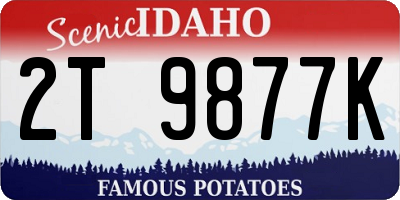 ID license plate 2T9877K