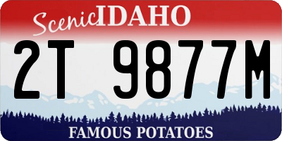 ID license plate 2T9877M