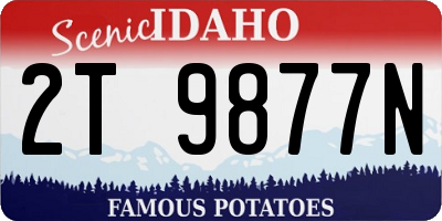 ID license plate 2T9877N