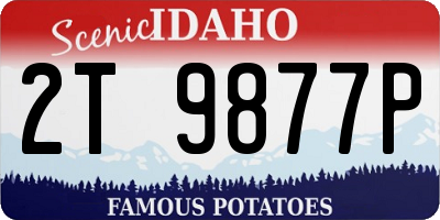 ID license plate 2T9877P