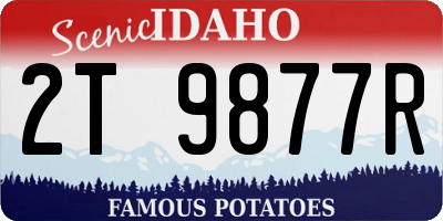 ID license plate 2T9877R