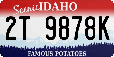 ID license plate 2T9878K