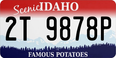 ID license plate 2T9878P