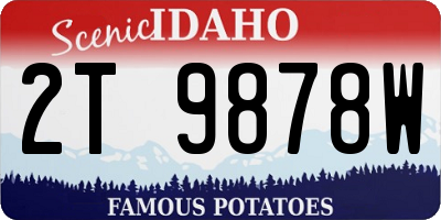 ID license plate 2T9878W