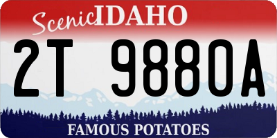 ID license plate 2T9880A