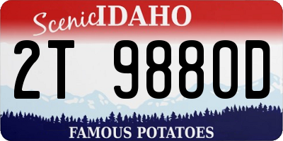 ID license plate 2T9880D