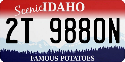 ID license plate 2T9880N