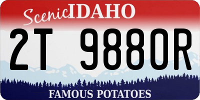 ID license plate 2T9880R