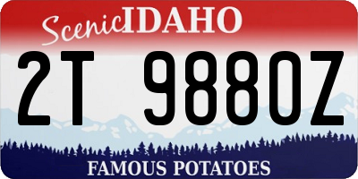 ID license plate 2T9880Z