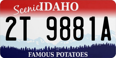 ID license plate 2T9881A