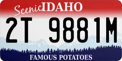 ID license plate 2T9881M