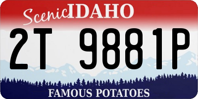 ID license plate 2T9881P