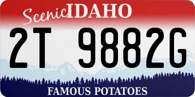 ID license plate 2T9882G