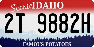 ID license plate 2T9882H