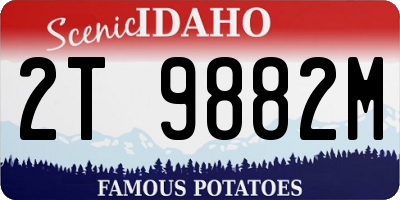 ID license plate 2T9882M